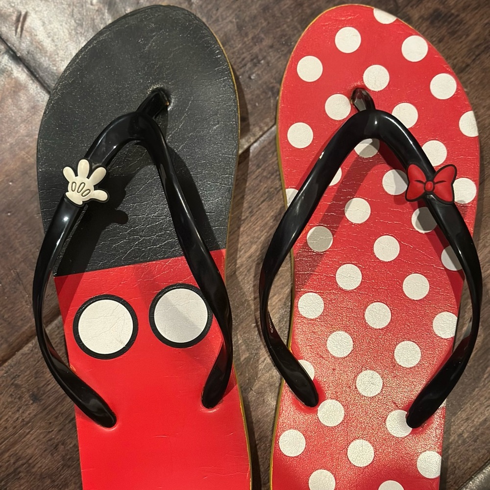 Disney Black and Red Character Flip Flops